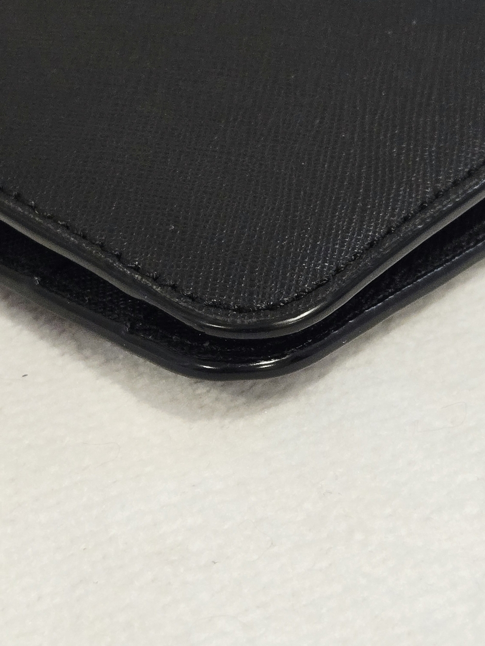 henri bendel Black Saffiano Bi-fold Zip Wallet With Purple Interior - Picture 7 of 15